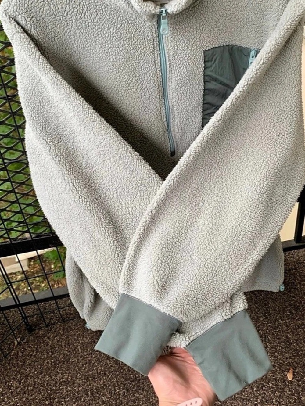 Aerie Offline by Aerie fleece pullover Quarter Zip Fleece Gray Size Medium - Picture 4 of 6